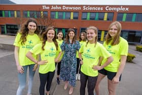 Lecturer Alice Roberts from the University of Sunderland joins medical students Emma Ratcliffe, Rosie Harris, Ella Gregory, Holly Diamond, Philippa Halse and Megan De-Alker ahead of their half marathon run to help raise money for the North West Air Ambulance. Picture: DAVID WOOD