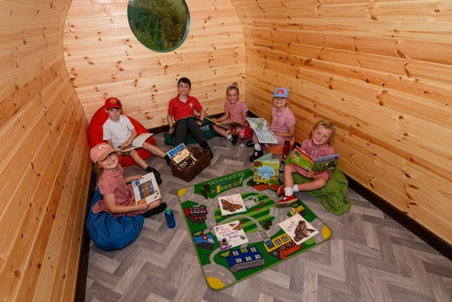 Wray Primary School pupils enjoying learning in their new pods. Photo: Kelvin Stuttard