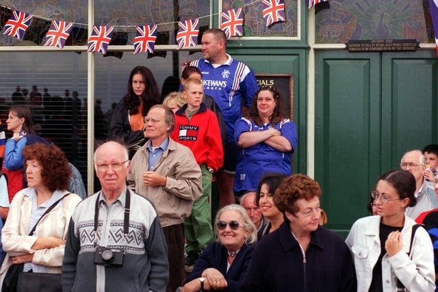 The crowd waiting for the Queen who visited Morecambe on July 23 to unveil the Eric Morecambe statue.
