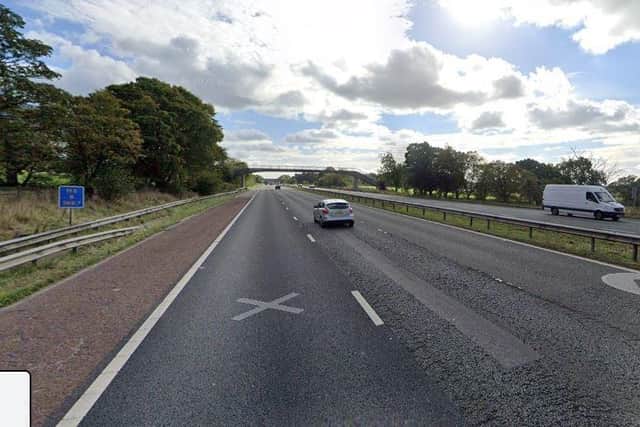 A motorcyclist was taken to hospital following a collision which closed the M6 southbound between Junctions 33 and 32 yesterday.
