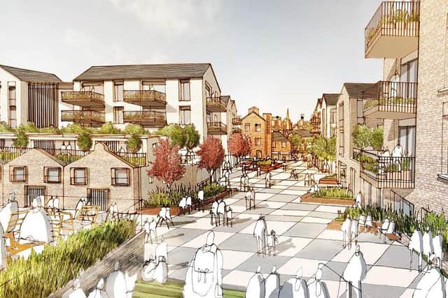 An artist's impression of how the Canal Quarter could look.