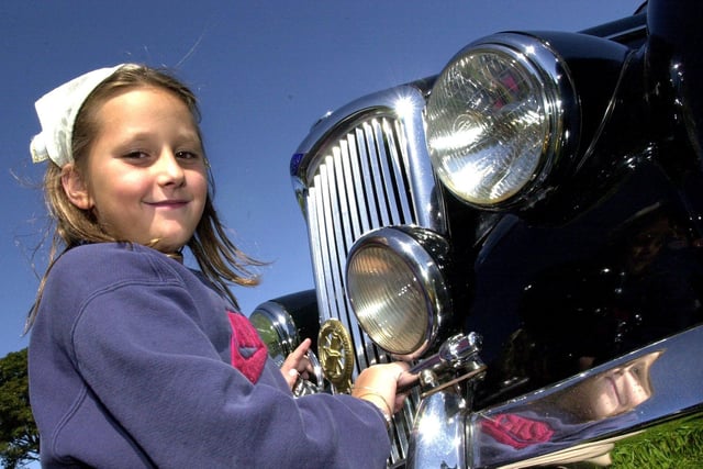 Heysham Village's Vintage Car And Steam Rally-Young Natalie Scholes takes a closer look at one of the cars.