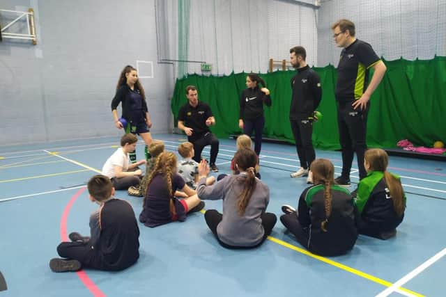 Students taking part in the Lancaster and Heysham School Sports Network Young Leader’s Day held recently at the University of Cumbria's campus in Lancaster.