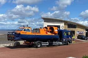 Morecambe hovercraft crew helped with the rescue on Tuesday.