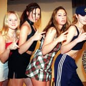 Pretend Spice Girls in rehearsal for 'Stars In Their Eyes' at St. Bedes School, Lytham. From left, Baby, Posh, Ginger, Sporty and Scary, aka Laura Peers, Natalie Foy, Charlotte Collison, Vicky McQuillian and Nina Lorenzini