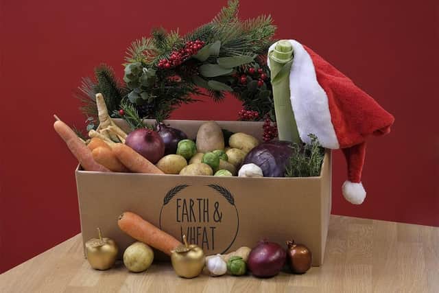 One of the festive wonky veg boxes.