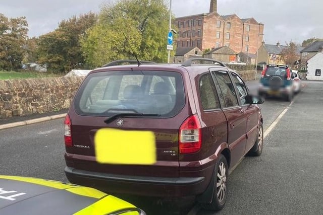 This VW Passat was stopped in Galgate, near Lancaster.
Three children were not wearing seatbelts and a newborn baby was on Mum's lap in the front seat.
The driver only held a UK provisional licence and tried to use their international licence, but the UK licence takes precedence.
The car was seized and the driver reported for all offences.