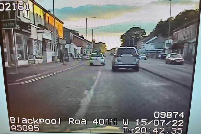 Police spotted a motorist speeding, undertaking and pushing their way past other road users in Blackpool Road, Preston.
The VW Polo was stopped and the driver was reported for driving without due care and attention.