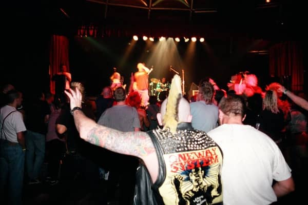 Enjoying the band at the punk festival in the summer of 2000. Photo by D J Clark.