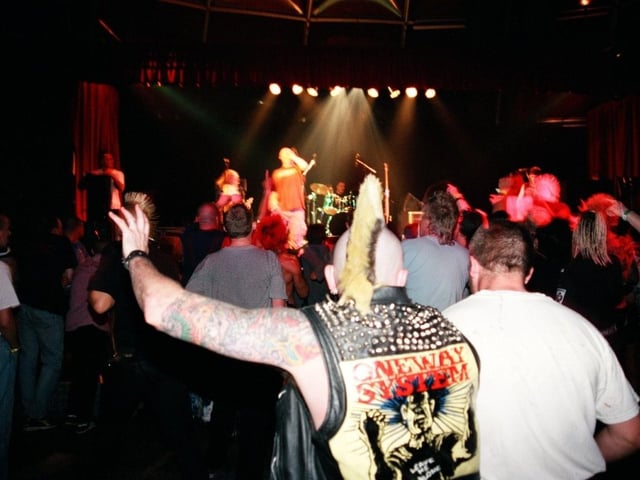 Enjoying the band at the punk festival in the summer of 2000. Photo by D J Clark.