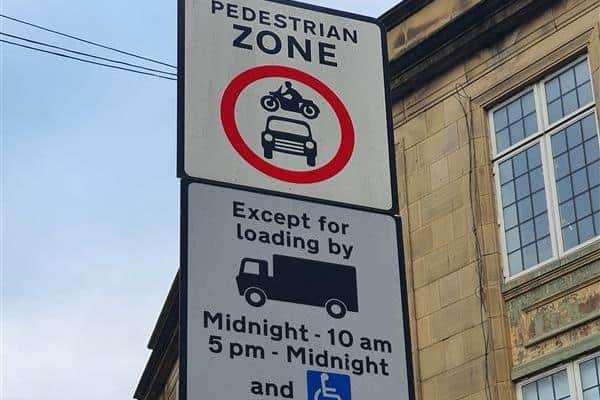 Some of the signs warning people not to park in parts of Lancaster city centre.