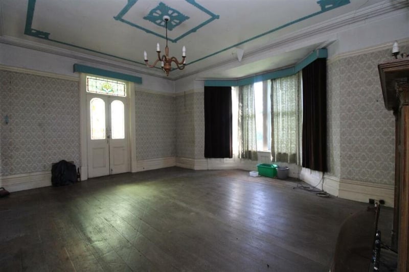 One of the grand reception rooms at the house on Burlington Avenue in Morecambe. Picture courtesy of Auction House, Fulwood.