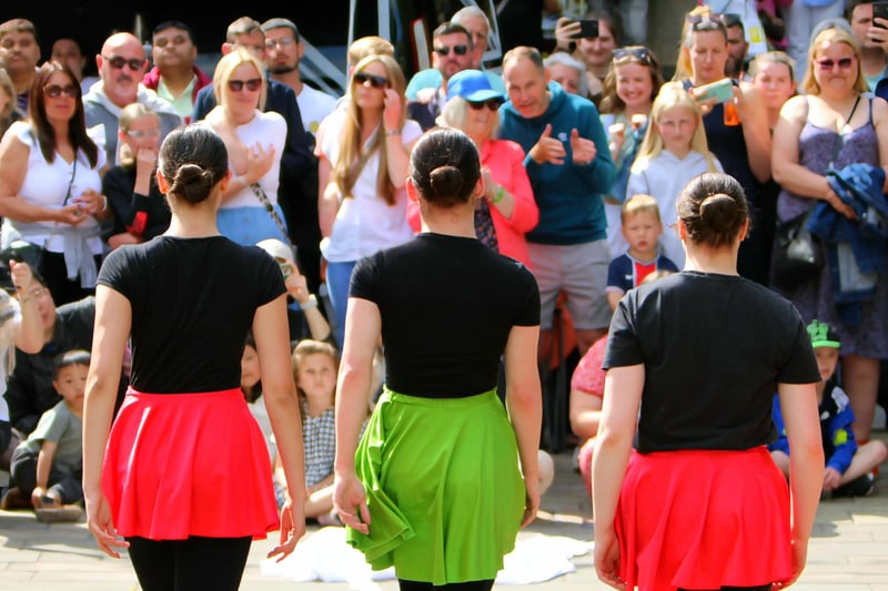 The crowd enjoys a performance by The Dance Hub Lancaster.