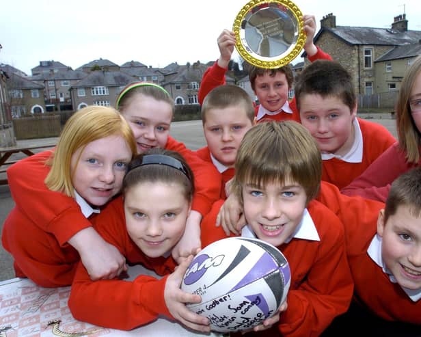 Pupils from Skerton St Luke's School who won the Plate Competition at a Tag Rugby Tournament held at Central Lancaster High School. Team members were James Cookson, Reece Gillon, Yasmin Dodd, Lauren Burgess, Ellen Hughes, Stephanie Godber, Robbie Mackintosh Green, Sam Conroy and Daniel Birchel.
