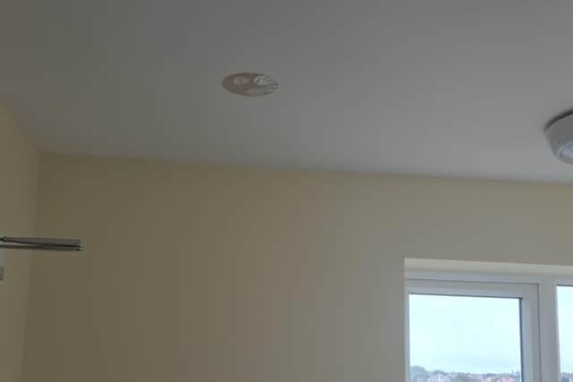 Smoke detectors were removed in the communal hallways of Osprey House in September.