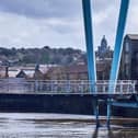 Mark Pickup took this picture looking towards the Millennium Bridge Lancaster, from the side of St George's Quay.
