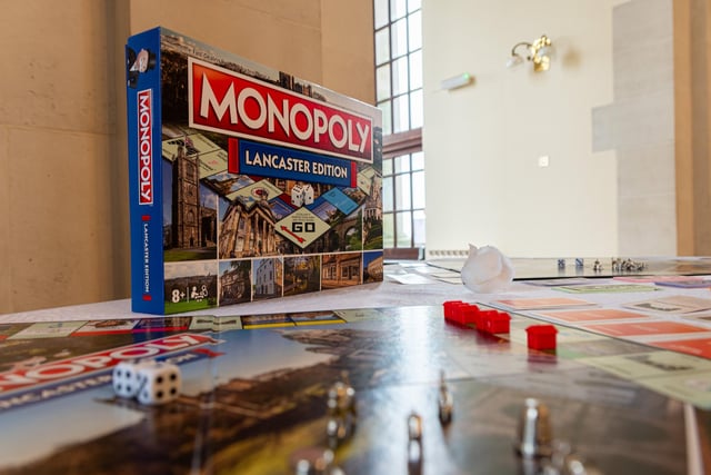 The Lancaster-themed Monopoly game at the official launch in Williamson Park.