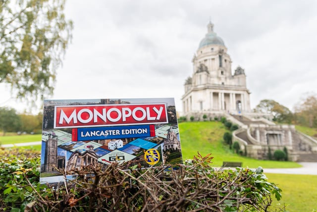 The Lancaster-themed Monopoly pictured at Williamson Park, one of the locations to have a square on the new game.