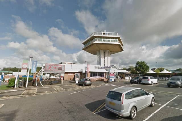 Police are investigating the theft of a van which may have been used in a failed ram-raid at Lancaster motorway services. (Credit: Google)