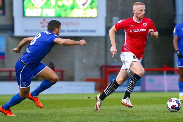 Liam Gibson's performances in midfield have been praised by Morecambe boss Derek Adams Picture: Jack Taylor