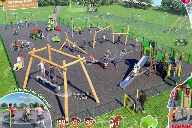 The plans for the new play area at Greaves Park.