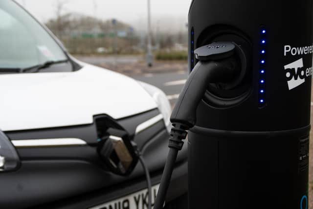 Electric vehicle charging point in Lancaster. Photo: Kelvin Stuttard