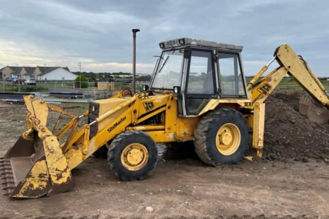 Police are appealing for information after a JCB digger was stolen from a village near Heysham. Picture from Lancs Rural Police.