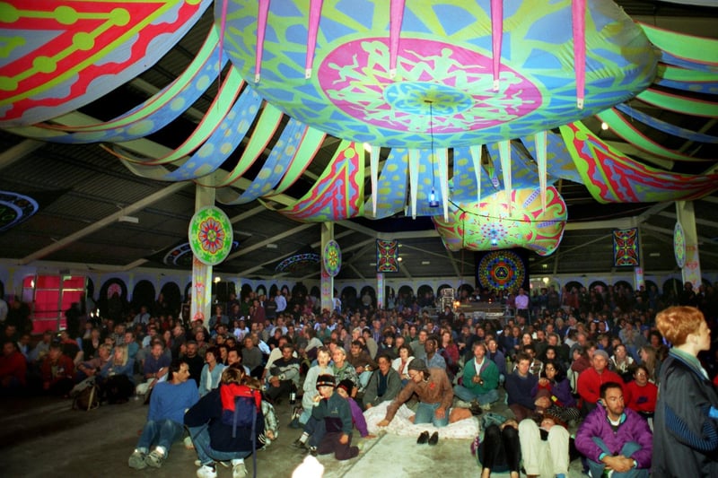 Morecambe's new market hall transformed into the Sea Change Festival Hall for WOMAD. (1996)