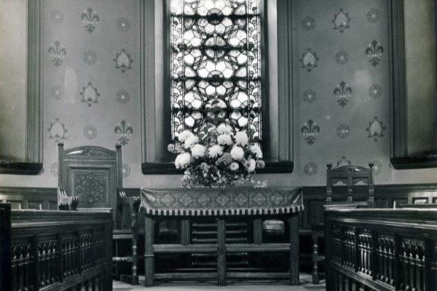 This photo of the Chapel shortly before demolition shows the window in the Apse. Photo: Shaun Corkerry.
