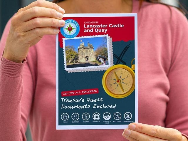Bus route: 1, 1A, 2X, 4, 6A, 7, 10, 11, 18, 40, 41, 42, 49, 55, 100, 555. Bus stops: Lancaster Bus Station. Solve the clues and find Jackie Sparrow’s hidden treasure in the city. Download the mystery trail for £9.99 (or get it delivered by post) and walk the 1.9-mile route to find the treasure. You'll travel through the city's Georgian streets, alleyways and squares before heading up to medieval Lancaster Castle and Priory. Then it's off to the riverside and historic St George's Quay unlocking twisting tales along the way. There is a text message help service if you get stuck with the trail taking at least two hours to complete at your own pace.
