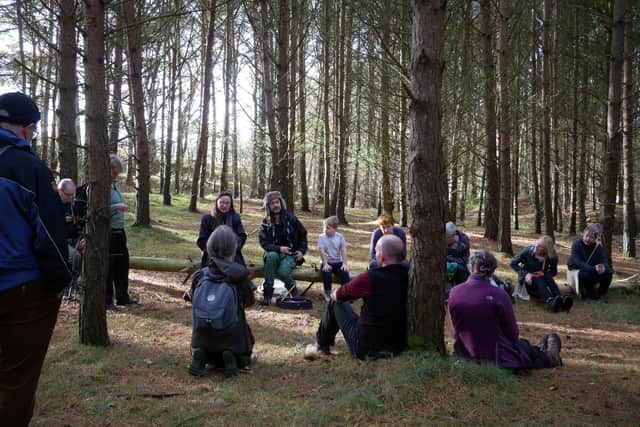 Since January 2022 visual artist Sam Pickett and a monthly guest artist or wildlife specialist have been delivering foraging walk and talks around Lundsfield Quarry woodland Carnforth.