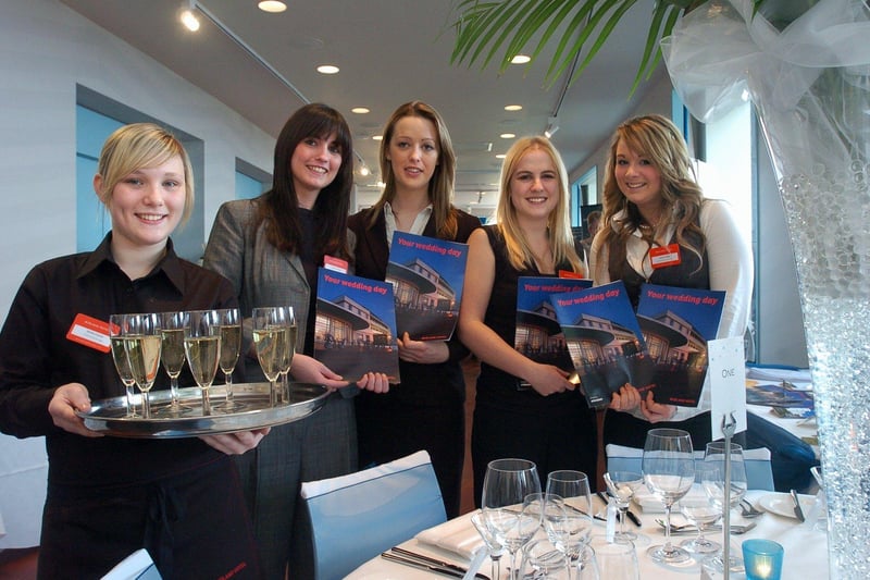 Midland Hotel staff Jess Cousins, Lynne Furlong, Jenny Carthy, Lindsay Price and Lauren Haig pictured at a Wedding Fair.