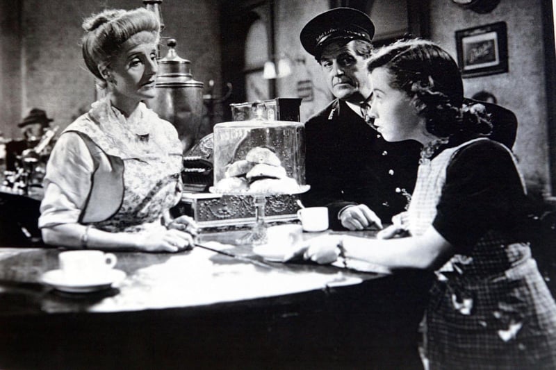 Photo dated 1945 of Margaret Barton (right) who at the age of nineteen played 14-year-old Beryl in the film classic Brief Encounter, filmed at Carnforth Railway Station.