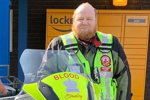 Paul Pain, the current vice chair and fleet manager of North West Blood Bikes.