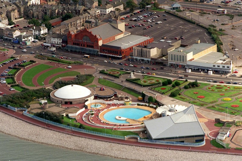 An aerial view of Bubbles and The Dome.