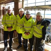 Allan Harty, Assistant Director of Corporate Assets, Fleet and Capital Programme; Council Leader Coun Jonathan Brook; Coun Peter Thornton, Cabinet Member for Highways and Assets; and Steph Cordon, Director of Thriving Communities, in the central pavilion.