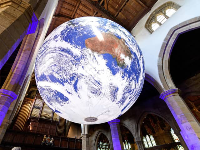 Luke Jerram's magnificent artwork, Gaia, will be exhibited in Lancaster Priory from Friday 24th June to Sunday 17th July. Photo: Kelvin Stuttard