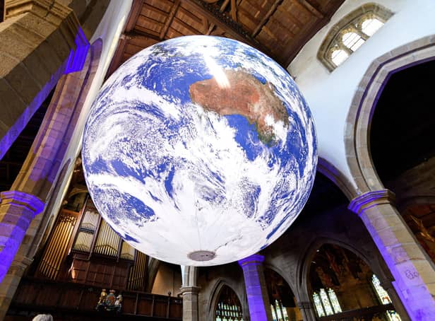 Luke Jerram's magnificent artwork, Gaia, will be exhibited in Lancaster Priory from Friday 24th June to Sunday 17th July. Photo: Kelvin Stuttard