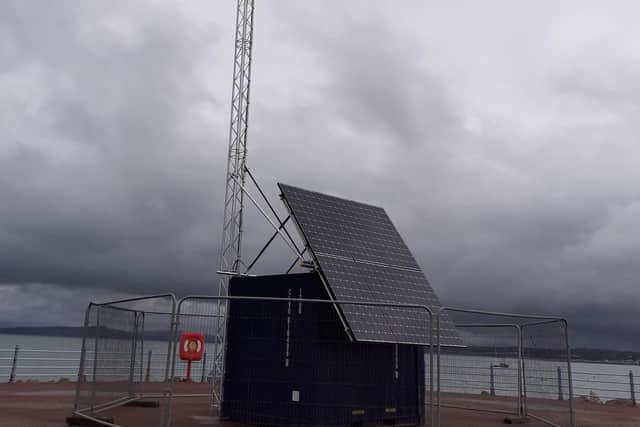 Rapidar Radar monitoring stations have popped up on Morecambe promenade.