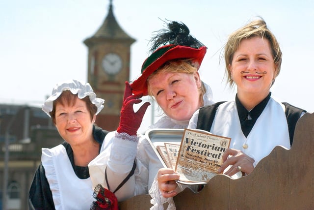Morecambe Victorian Festival organiser Dawn Baxter (centre) with volunteer Cath Brisco (left) and Evelyn Leighton of Harts Restaurant promote the event.