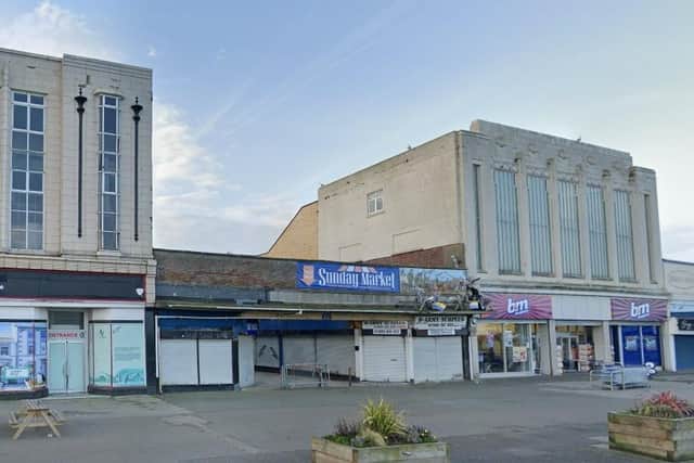 The former Woolworths building, the alleyway next to it, and the former Hitchens building in Morecambe could be transformed into an indoor sport and recreation venue. Picture from Google Street View.