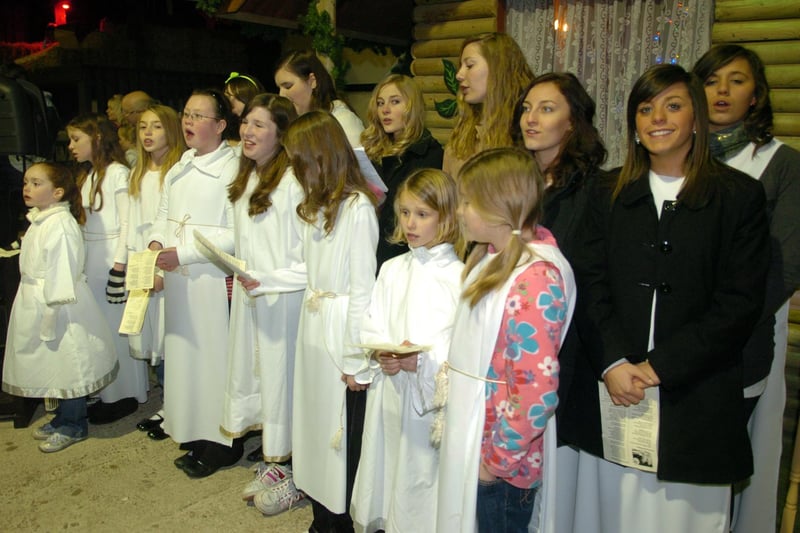 Farmer Parr's in Fleetwood held a Nativity using a live baby Jesus and real animals. Pictured here are the choir that sang in the Christmas show