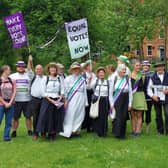The  MVM walkers are welcomed at the rally in Winckley Square   Photo: David Burton
