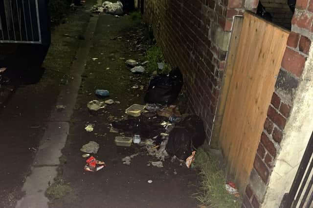 Mess in Ulster Road alley.