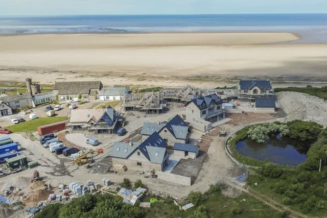 A view from above of The Sands during construction.