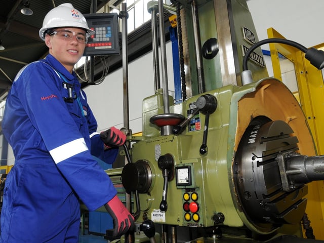 Electrical apprentice Elliott Greaves at Heysham Power Station in 2013.