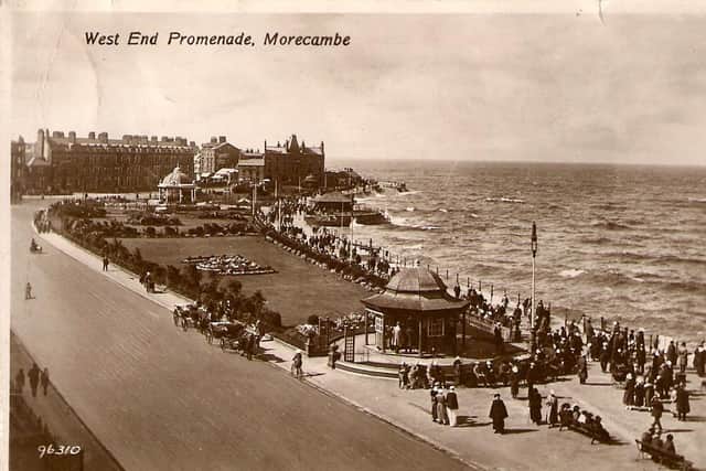 A postcard of the West End Promenade, Morecambe. (unknown date).