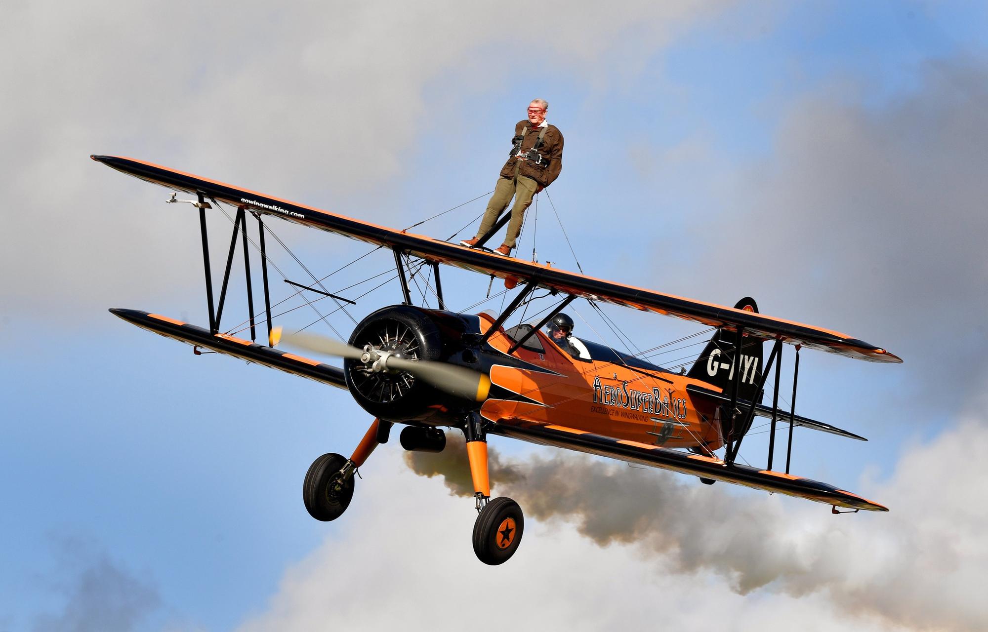 Lancaster great grandfather takes to skies for wing walk at age of 94:  'It was rather exciting'