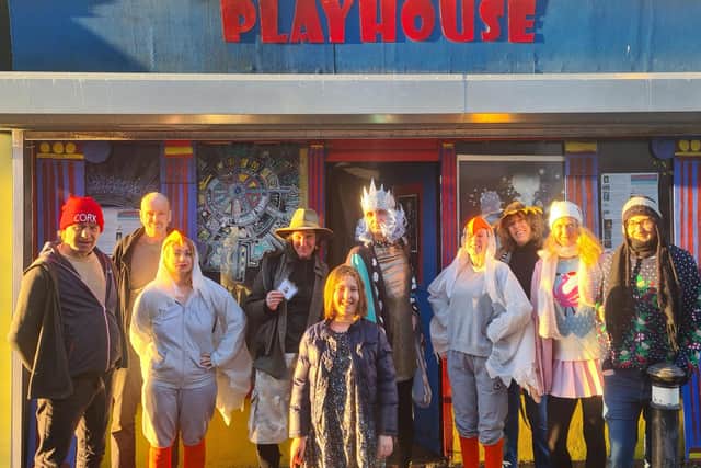 The West End Players outside The Playhouse in Morecambe.