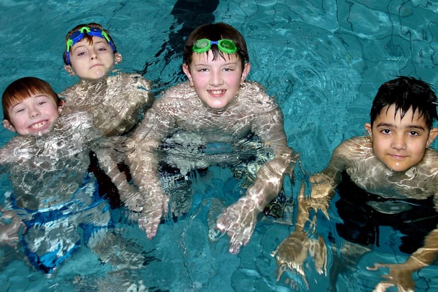 Members of the 9th Lytham St Annes Cub - (from left) Jack Ansell, Matthew Wynn, Camron Heyes and Nathan Singh - taking part in the 2012 Lions Swimarathon at YMCA (St Annes) swimming pool